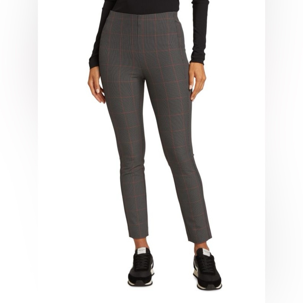 RAG & BONE Simone Windowpane Slim-Fit Check Pants in Grey Multi